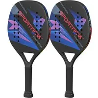 SPORTNOW Tennisschläger Beach-Tennis-Schläger, (mit EVA-Memory-Foam-Kern, 2-tlg., Umhängetasche und rutschfestem Griff), Schwarz