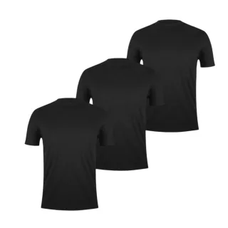 Donnay - T-Shirt für Herren, Rundhalsausschnitt (3er-Pack) (Schwarz)