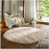 TaraCarpet Flokati-Teppich TaraCarpet Flokati Diana aus Schurwolle, rund, Höhe: 45 mm, Schafwollteppich Langflor Wohnzimmer Schlafzimmer Esszimmer 200 rund