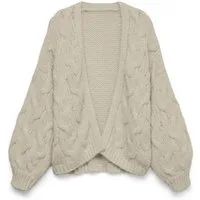 Vero Moda Strickjacke VMMAYBE LS OPEN CABLE CARDIGAN NOOS Kunstfaser, mit Zopfstrickmuster