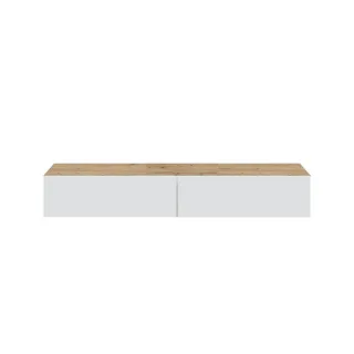 Calicosy Hängeschrank, Eiche, Weiß, Holzwerkstoff, 34.5x28x34.5 cm, Wohnzimmer, TV Möbel, TV-Aufsätze