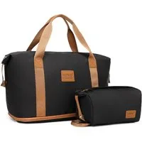 KONO Reisetasche 2-in-1 Set: Erweiterbare Handgepäck-Tasche (36L) + Kosmetiktasche, Praktisches und leichtes Design