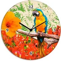 Artland Wanduhr Papagei (wahlweise mit Quarz- oder Funkuhrwerk, lautlos ohne Tickgeräusche)