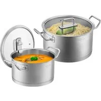 SILBERTHAL Kochtopf Topfset, Edelstahl (2er Set 3,5 & 5,8L, 2-tlg), spülmaschinenfest, rostfrei, induktionsgeeignet