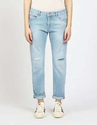 GANG Damen Jeans 94NADIA CROPPED - boyfriend fit Jeans light blue vint