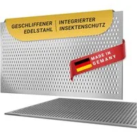 DeinLichtschacht Lichtschachtabdeckung Edelstahl mit Insektenschutz - in verschiedenen Größen und Muster, (Rostfrei, Begehbar & Langlebig), Perfekt für jeden Kellerschacht