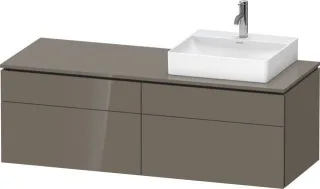 Duravit L-Cube Konsolenwaschtischunterbau wandhängend Flanell Grau Hochglanz 1420x550x482 mm - LC487 LC4870R89890000
