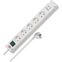 Bremounta Steckdosenleiste 5-fach, 2x USB-C weiß, 3 Meter Kabel, 2x USB, mit Sicherheitsschalter