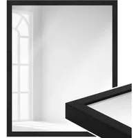 WANDStyle Wandspiegel H960, Großer Spiegel Schwarz-gemasert 43x53, Wandspiegel, Ganzkörperspiegel