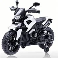 GarveeMore Elektro-Kindermotorrad für Kinder, 6 V, für 3-6 Jahre,stabiles Elektromotorrad mit Lernrollen, Akku 6V 4Ah,LED-Scheinwerfer,Musik,Spielzeug für Kinder von max.25kg