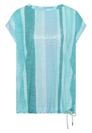 Cecil - T-Shirt mit Streifenmuster blau - Gr. - XS