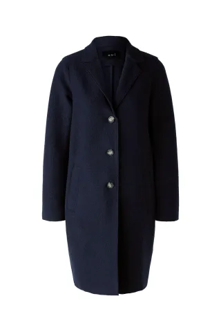 Oui - MAYSON Mantel Boiled Wool - reine Schurwolle darkblue - Gr. - 38