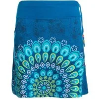 Vishes Minirock Damen Baumwolle Blumen-Muster breiter Bund zum Schnüren mit Taschen Alternative Bekleidung, Ethno, Hippie, Retro Style