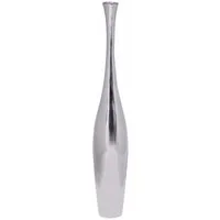 FINEBUY Dekovase SuVa4719_1 Aluminium Blumenvase Alu-Dekoration Wohndeko Farbe silber (BOTTLE S 75 cm Aluminium Silber Glänzend Groß), Hohe Alu Blumenvase Handgefertigt, Vase für Blumen