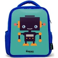 NoBoringSuitcases.com© Rucksack Blau - Grüner Roboter, Kinderrucksack, Schulrucksack, Freizeitrucksack, Jungen, Kindergarten