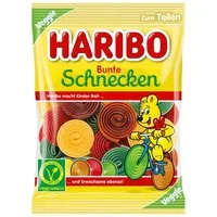 HARIBO Süßigkeit, Haribo Bunte Schnecken Fruchtgummi mit Brausepulver veggie 160g