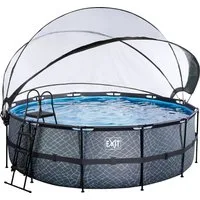 EXIT Framepool inkl. multifunktionaler Poolabdeckung (Set, 4-tlg), ØxH: 427x122 cm, mit Sandfilteranlage und Sicherheitsleiter