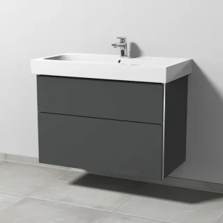 Sanipa 3way Waschtischunterbau zu Geberit iCon Waschtisch mit 2 Auszügen, Anthrazit-Matt BR65222