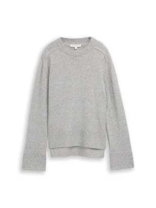 Tom Tailor - Loose Fit Strickpullover medium silver grey melange - Gr. - XXL