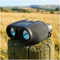 shop'n smile ideoon Mini Fernglas 10x25: Kompakt-Feldstecher für Jagd, Wandern & Outdoor Fernglas (Mit Nachtsicht, BAK4 Prisma & Tasche)