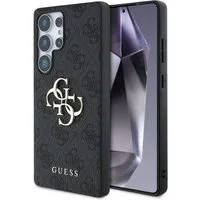 Guess Handyhülle Galaxy S25 Ultra Kunstleder grau Logo goldfarben 6,9 Zoll, Kantenschutz