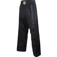 BAY-Sports Sporthose Kickboxhose NETZ-MESH Mesh Netzeinsatz Hose lang Kickboxen Kampfsport lange, leichte, locker sitzende Trainingshose, Schwarz