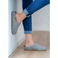 Beck Damen Filz-Clogs Ellen mit hohem Schurwollanteil Hausschuh mit herausnehmbarer Innensohle und rutschfester Laufsohle