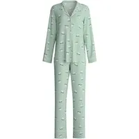 CALIDA Pyjama Cat Dreams Damen (2 tlg) dicke Baumwolle, atmungsaktiv, hautfreundlich, wärmend, mit Bündchen