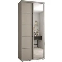 ABIKS MÖBEL Schwebetürenschrank Dakota 5 Schlafzimmerschrank mit Spiegel, Kleiderstange und Regalen