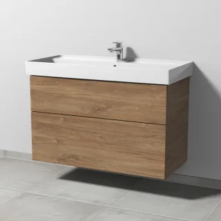 Sanipa 3way Waschtischunterbau zu Villeroy & Boch Collaro Waschtisch mit 2 Auszügen, Eiche-Kansas SM83759