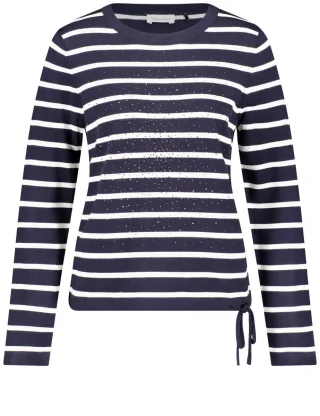 GERRY WEBER Collection - Streifenpullover blau - Gr. - 36
