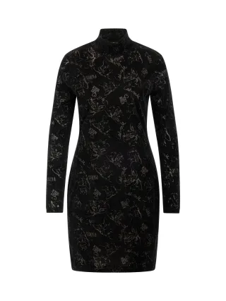 Marc Cain Sports - Midi-Kleid mit Katzen-Print black new - Gr. - 36