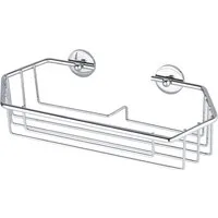tesa Duschablage 1x tesa baath Plus Duschgelhalter & Shampoohalter, Komplett-Set 2-tlg., chrom 12,6 cm : 27 cm : 7,7 cm