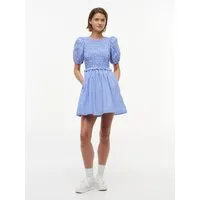 Tommy Jeans Minikleid TJW POPLIN SMOCK MINI DRESS EXT Baumwolle, kurze Puffärmel, Oberteil gesmokt