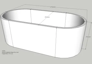 Neuesbad Wannenträger für Kaldewei Mega Duo Oval Nr.184 180x90 oval SW14599