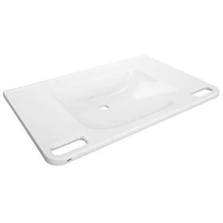 KWC Aquarotter Einzelwaschtisch, MEDCARE, MIRANIT, 850x150x550 mm, weiß, Griff, 2030072437 2030072437