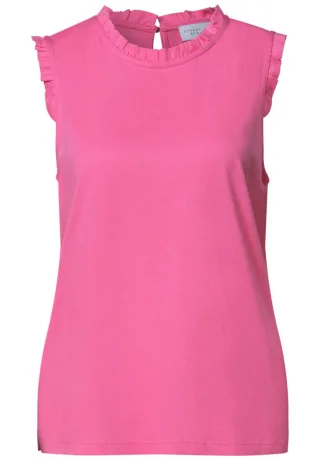 Street One - Top mit Rüschenkragen pink - Gr. - 34