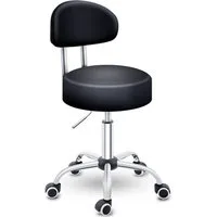 TRESKO Drehhocker Rollhocker mit Lehne, Arbeitshocker höhenverstellbar 46-58 cm, Bürostuhl mit Rollen Hocker Drehstuhl Kosmetikhocker