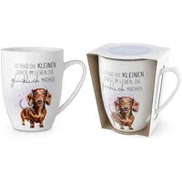 La Vida Tasse Kaffeetasse Tee Kaffee Tasse Becher 0,25l Geschenk la vida Dackel, Material: Porzellan