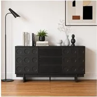 FUFU&GAGA Sideboard Modernes Sideboard, Kommode, schwarz matt, MDF, 160×40×80 cm
