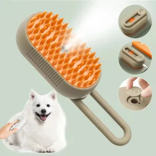 3-in-1 Electric Pet Deshedding Brush Water Dog Spray Comb Massage USB Charging Soft Silicone Teeth Pet Grooming Tool