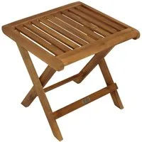 DEGAMO Hocker (1 St), 45x45cm, Höhe 45,5cm, Holz Akazie geölt, klappbar, Innen und Außen