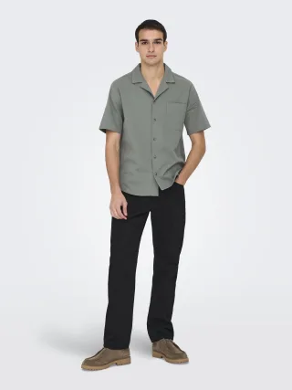 ONLY&SONS - ONSEYE RESORT SEERS 0009 SHIRT NOOS castor gray - Gr. - S