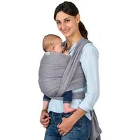 Amazonas Babytrage Carry Sling Grey (100% Baumwolle, Kreuzköper-Webart für optimale Festigkeit und Flexibilität), Leicht und luftdurchlässig