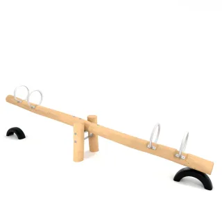 Professionelle Spielplatz-Wippe PRO Rock für 4 Kinder - Robustes Robinienholz & Edelstahl - Vandalismussicher - 610x274cm - Wickey