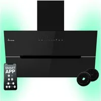 KKT KOLBE Wandhaube Dunstabzugshaube 90cm ECCO9005SM RGBW Ambientebeleuchtung Dunstabzugshaube 90cm ECCO9005SM RGBW Ambientebeleuchtung, Kopffrei / 90cm / Smarte WiFi-App / Schwarz / Glas / Schräghaube