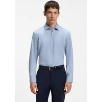 HUGO Langarmhemd Kenno Slim-Fit Hemd aus bügelleichter Baumwoll-Popeline