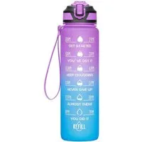 HAUSS SPOLE Trinkflasche Sport Wasserflasche Auslaufsicher Sportflasche, Zeitmarkierung und Strohhalm Fitness Outdoor Camping Fahrrad Wandern