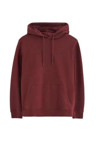 Sweatshirt granatrot im Regular Fit mit Kapuze und Rigby Go-Logo