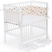 FabiMax Beistellbett Flex weiß, 2in1, Beistellbett und Stubenbettchen in Einem, innovatives Seitenteil